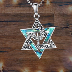 Star of David Necklace Sterling Silver Jewish Necklace For Men Women