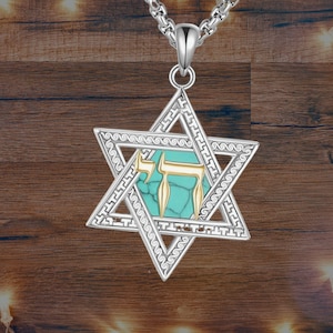 Star of David Necklace 925 Sterling Silver Jewish Necklace For Men Women