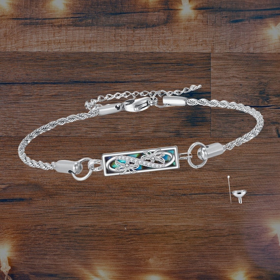 Infinity Urn Bracelet 925 Sterling Silver Dragonfly Urn Bracelet