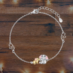Elephant Bracelet For Woman Sterling Silver Cute Animal Bracelet