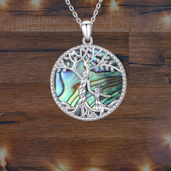 Mother and Daughter Tree of Life Necklace 925 Sterling Silver