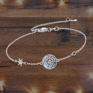 Compass Bracelet Sterling Silver Crystal Charm Bracelet For Women