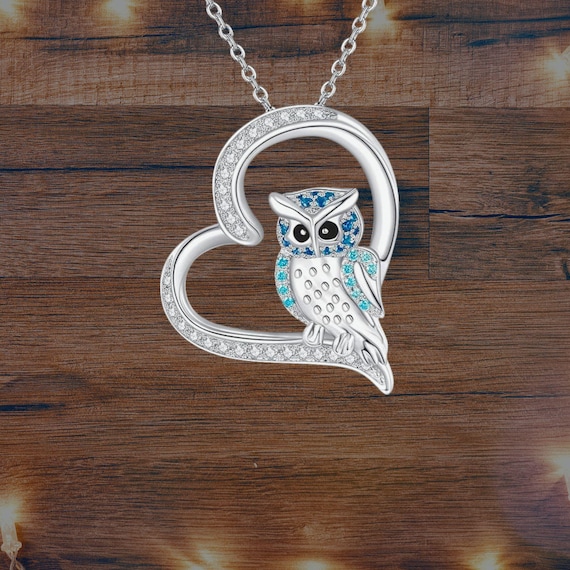 Collana gufo in argento sterling: gioielli fatti a mano, collana con