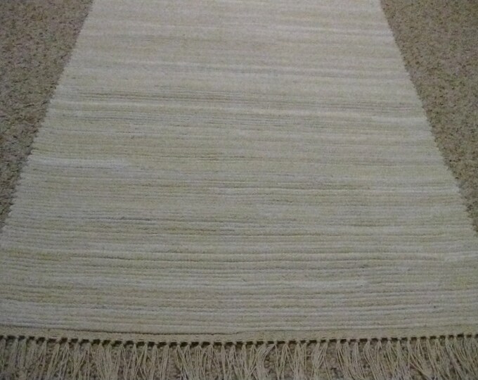 Handwoven off White Rag Rug 25 X 56 M Etsy