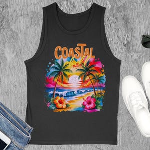 Retro Summer Tank Top: Comfort Colors Beach Vibes Vacation Apparel