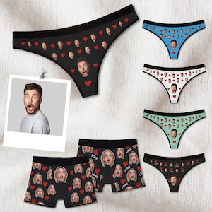 Custom Underwear With face, Custom Thongs For Couple, Valentines Wedding Gift for Him Her, Custom Face Thong, Men Boxers, Custom Face Boxer
