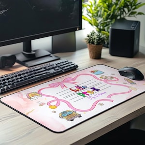 Personalized Name Desk Mat: Teacher or Student Gift, Non-Slip Neoprene