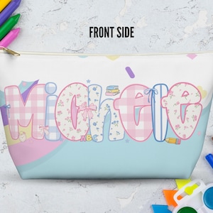 Personalized Pre-K Pencil Pouch – Custom Name School Supplies Bag – Pastel Kids Zipper Case – Back to School Gift for Toddlers