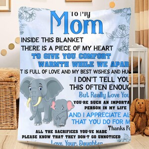 Personalized Mom Blanket: Velveteen Sherpa Fleece, Custom Name Gift