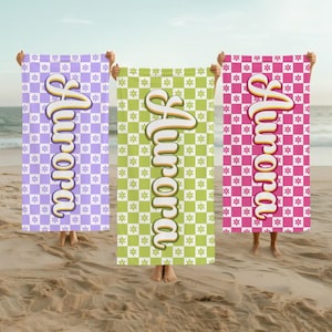 Personalized Beach Towel: Soft Polyester-Cotton Blend, Vacation Gift