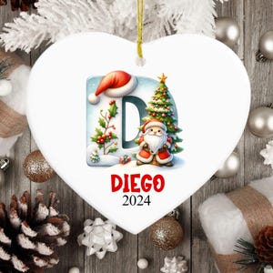 Personalized Family Christmas Ornament 2024: Custom Initial Name Ornament