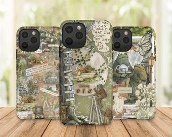 Nature Vibes - Cute Frog and Toad Phone Case | Green Aesthetic Cover for Samsung & iPhone Models