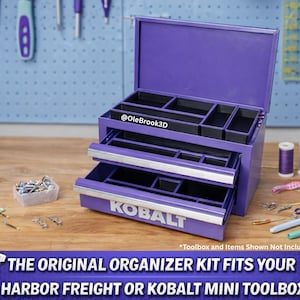 Kobalt Mini Toolbox Organization Kit – Also compatible with Harbor Freight - get organized!