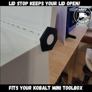 Lid Stop for Kobalt Mini Toolbox - keep your lid in place!