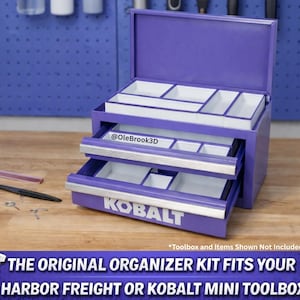 Kobalt Mini Toolbox Organization Kit – Also compatible with Harbor Freight - get organized!