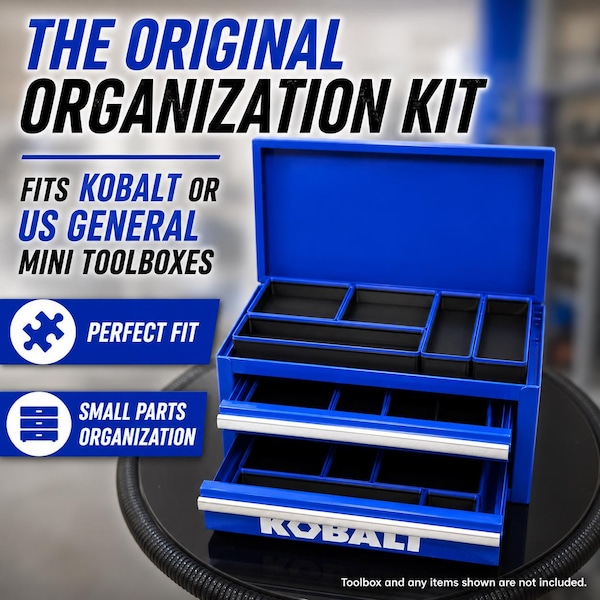 Kobalt Mini Toolbox Organization Kit – Also compatible with Harbor Freight - get organized!