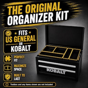 Premium 3D printed mini toolbox organizers. Fits both Kobalt and Harbor Freight/US General mini toolboxes. Perfect for mechanics, tools, crafts, R/C, cosmetics, jewelry, small parts, and more! Maximizes the storage space in your mini toolbox with bins that wont move around or become disorganized. Many color combinations are available. Reach out to us for any custom color combinations. Looks great on your workbench and puts your items within reach.