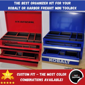 Organization Kit for the Kobalt or Harbor Freight Mini Toolbox - Patriotic Colors - American Made