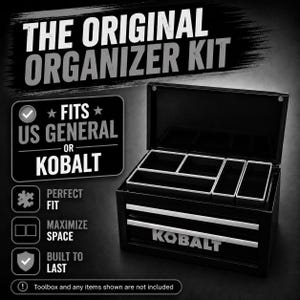 Premium 3D printed mini toolbox organizers. Fits both Kobalt and Harbor Freight/US General mini toolboxes. Perfect for mechanics, tools, crafts, R/C, cosmetics, jewelry, small parts, and more! Maximizes the storage space in your mini toolbox with bins that wont move around or become disorganized. Many color combinations are available. Reach out to us for any custom color combinations. Looks great on your workbench and puts your items within reach.