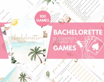 Strand Brautdusche Spiele Bundle: Bachelorette Party Spiele (bearbeitbare Canva Vorlagen, digitaler Download)