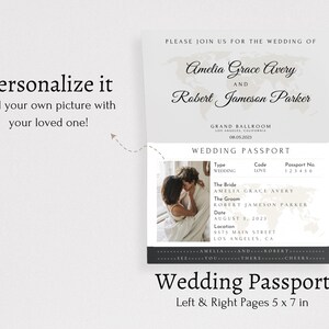 Wedding invitation bundle for destination weddings with editable templates, including QR code directions.
