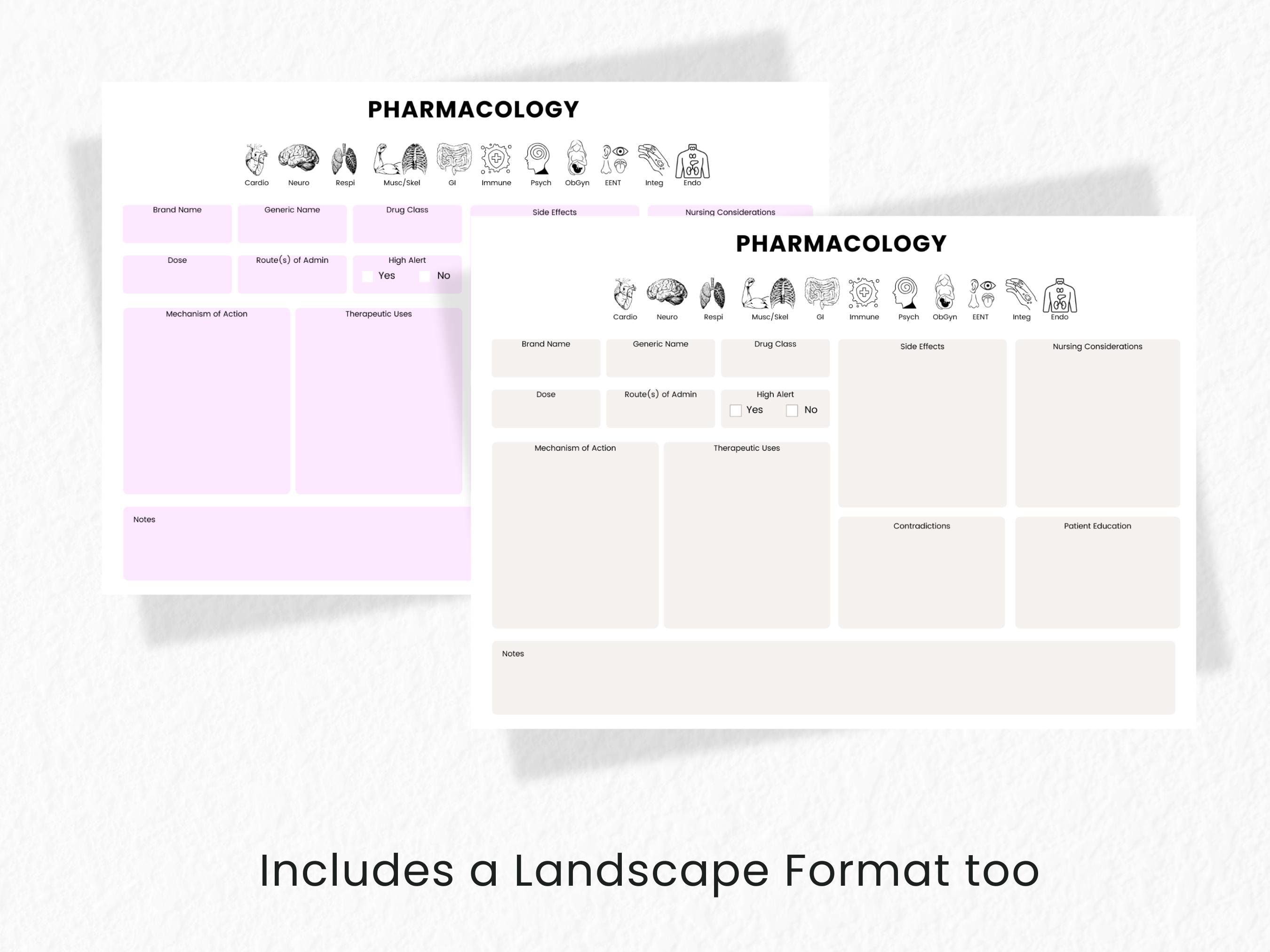 Pharmacology Template | NCLEX Study Guide | Nursing School Printable ...