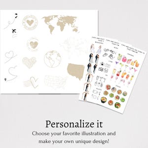 Printable wedding invitation bundle featuring a passport and boarding pass design for adventure-loving couples.