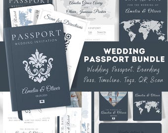 Destination Wedding Passport Invitation Bundle (PDF)