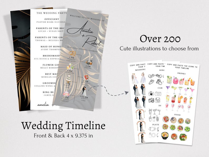 Customizable wedding stationery set with passport invitations, QR code directions, and wedding favor tags.