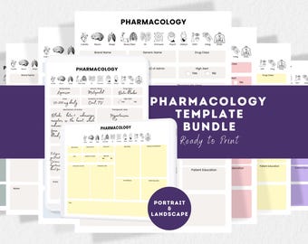 Pharmacology Template | NCLEX Study Guide | Nursing School Printable | Nursing Notes | Nurse Practitioner