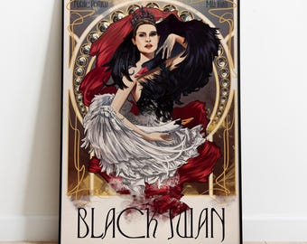 Affiche du cygne noir, oeuvre d'art murale, impression de film, cadeau pour les cinéphiles
