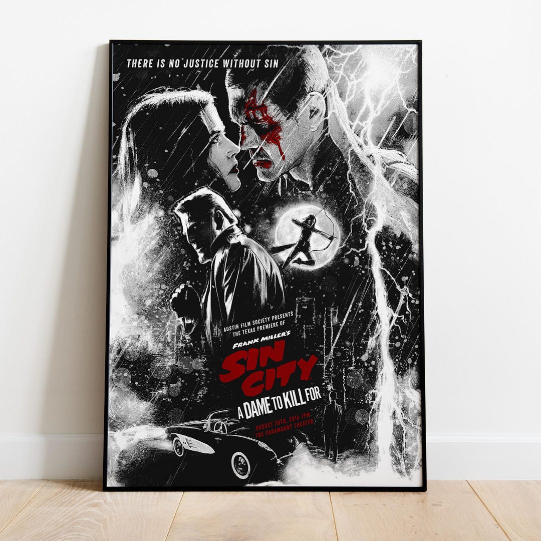 Poster De Film Sin City – Édition Classique Des Années 2000 – Papier 300g, Blanc