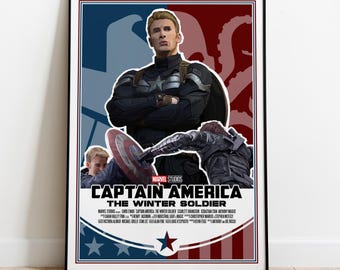 Póster del Capitán América, arte mural, impresión de la película, regalo para cinéfilos