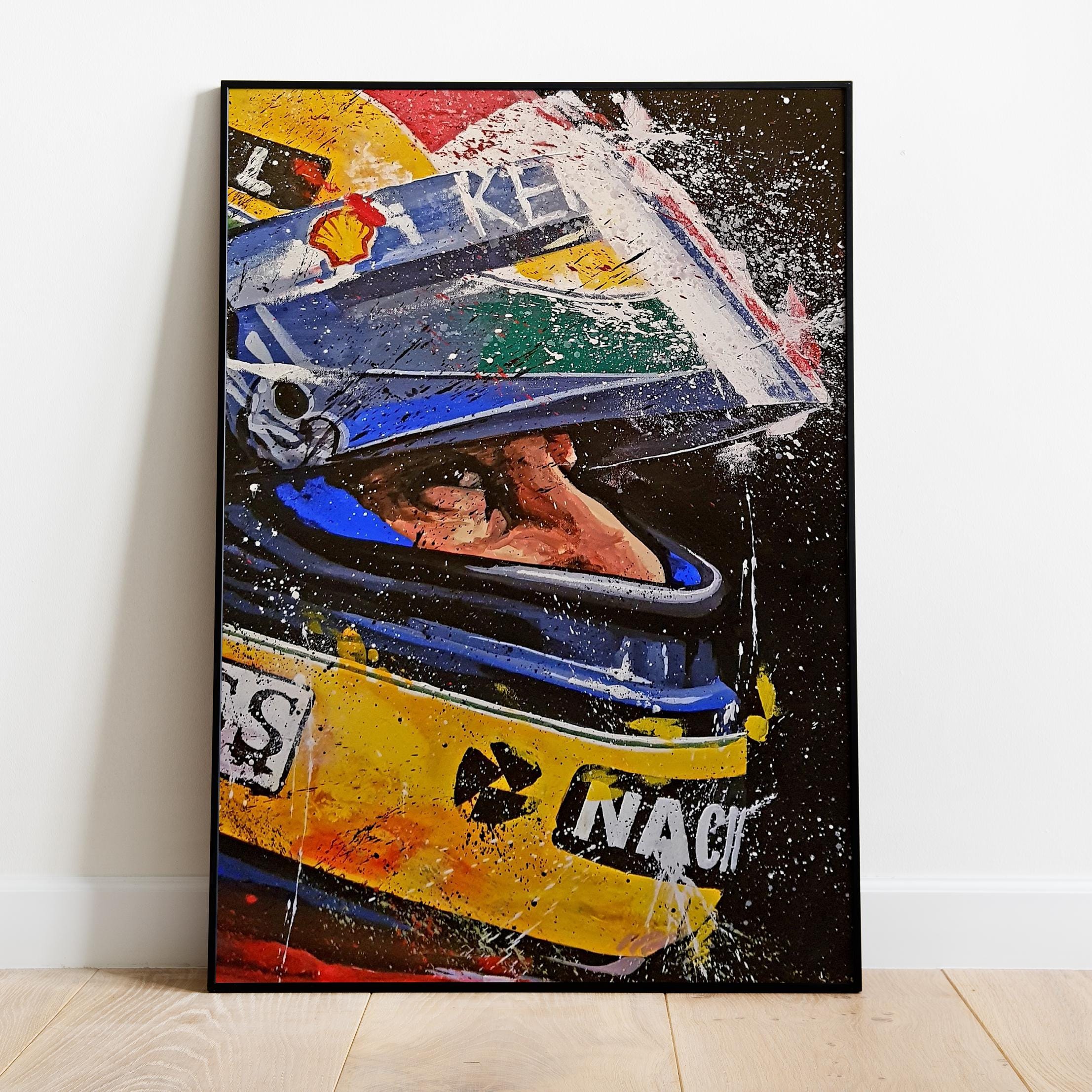 Tableau Toile Ayrton Senna Formule 1 McLaren - Décoration Murale Moderne - Neuf