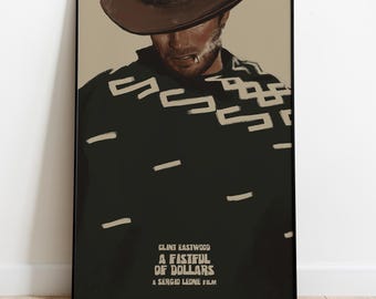 A Fistful of Dollars Poster, Wall Art, Movie Print, Gift for Film Fans