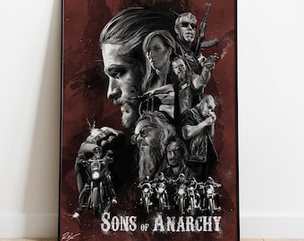 Sons of Anarchy Canvas Poster, Jax Teller Print, TV Series Wall