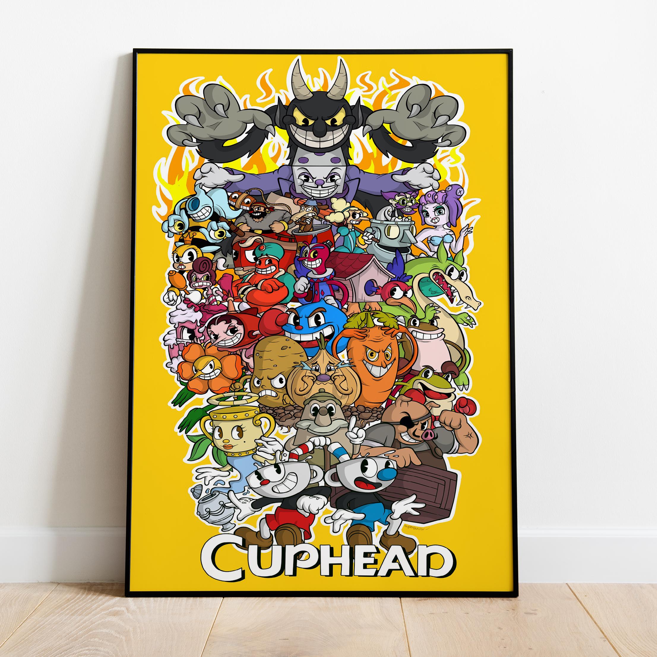 CUPHEAD カップヘッド ポスター B2 広告 販促品 非売品 ポスター Cuphead Poster, Wall Art, Game Print, Gift for Gamers #2 - Etsy
