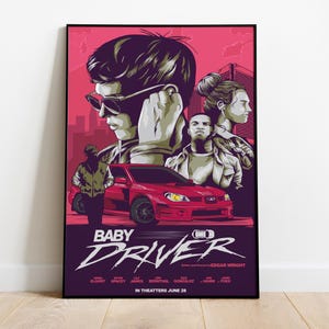 Póster de Baby Driver, arte de pared, impresión de película, regalo para fanáticos del cine