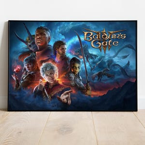 Baldur's Gate 3 Poster, Wandkunst, Spiel Druck, Geschenk für Gamer
