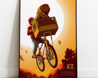 E.T. Poster, Wall Art, Movie Print, Gift for Film Fans
