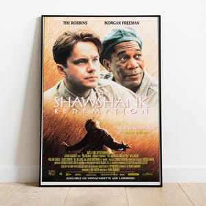The Shawshank Redemption Poster, Wall Art, Movie Print, Gift for Film Fans