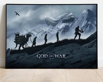 Póster de God of War, arte de pared, impresión de juego, regalo para jugadores