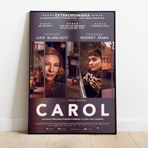 Póster de Carol, arte mural, impresión cinematográfica, regalo para fanáticos del cine