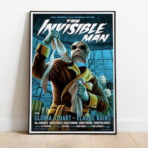 The Invisible Man Poster, Wall Art, Movie Print, Gift for Film Fans