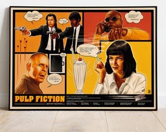 Pulp Fiction Poster, Wall Art, Movie Print, Gift for Film Fans #2
