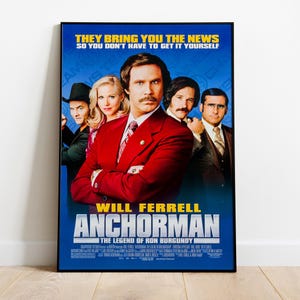 Anchorman Poster, Wall Art, Movie Print, Gift for Film Fans