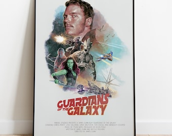 Guardians of the Galaxy Poster, Wall Art, Movie Print, Gift for Film Fans