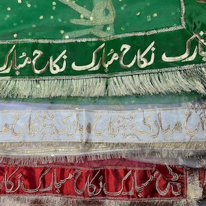 Nikkah Mubarak Dupatta White | Shadi Nikkah Veil Shawl Desi Wedding Personalised