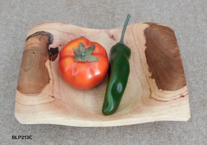 Gorgeous Pecan Wood Winged Pedestal Bowl