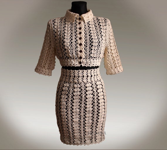 Crochet Pattern . Knee Length Suit No 219